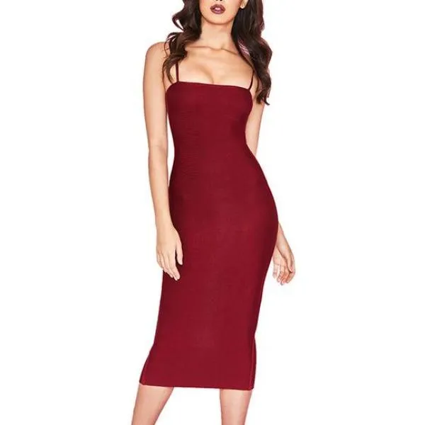 Women Cami Bodycon Midi Dress Basic