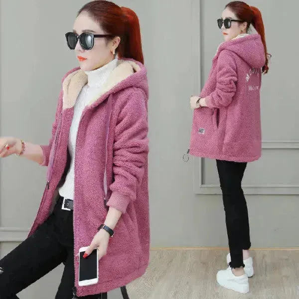 Women Faux fur coat and Jacket Autumn Winter Coat Cardigan wool coat warm coats for women