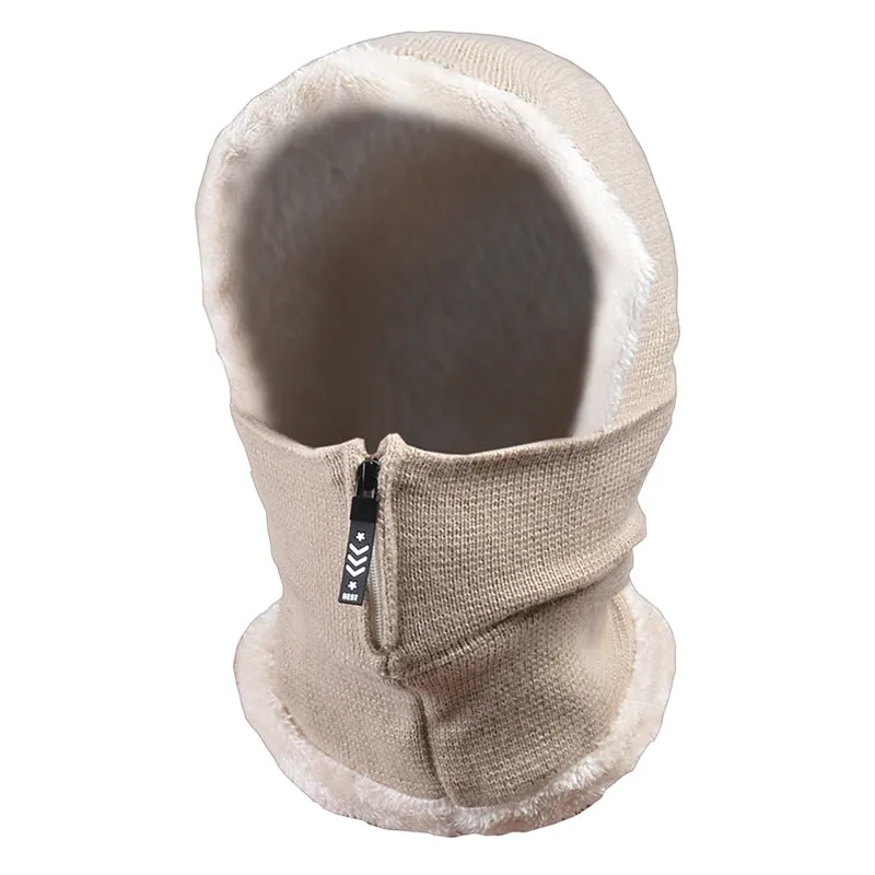 Women's autumn and winter ear protection and velvet thickened one-piece hat windproof and cold proof bib