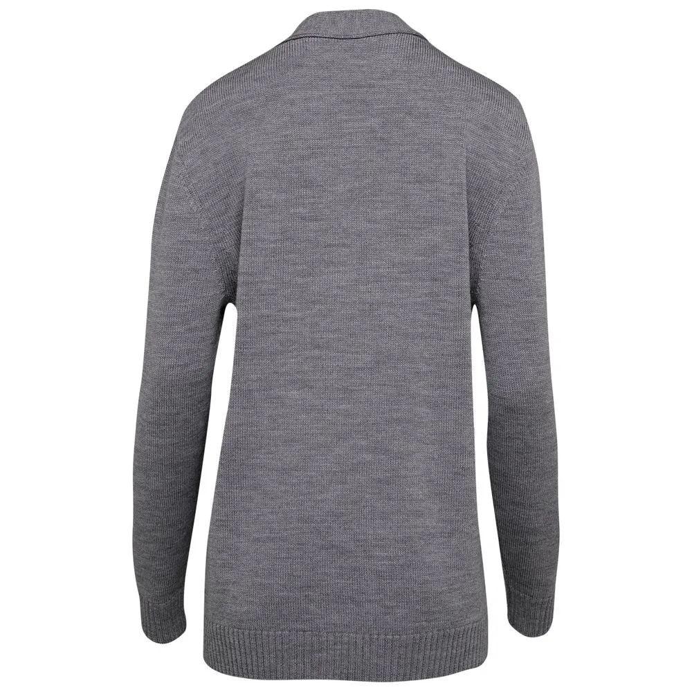 Womens Merino Open Cardigan (Charcoal Melange)