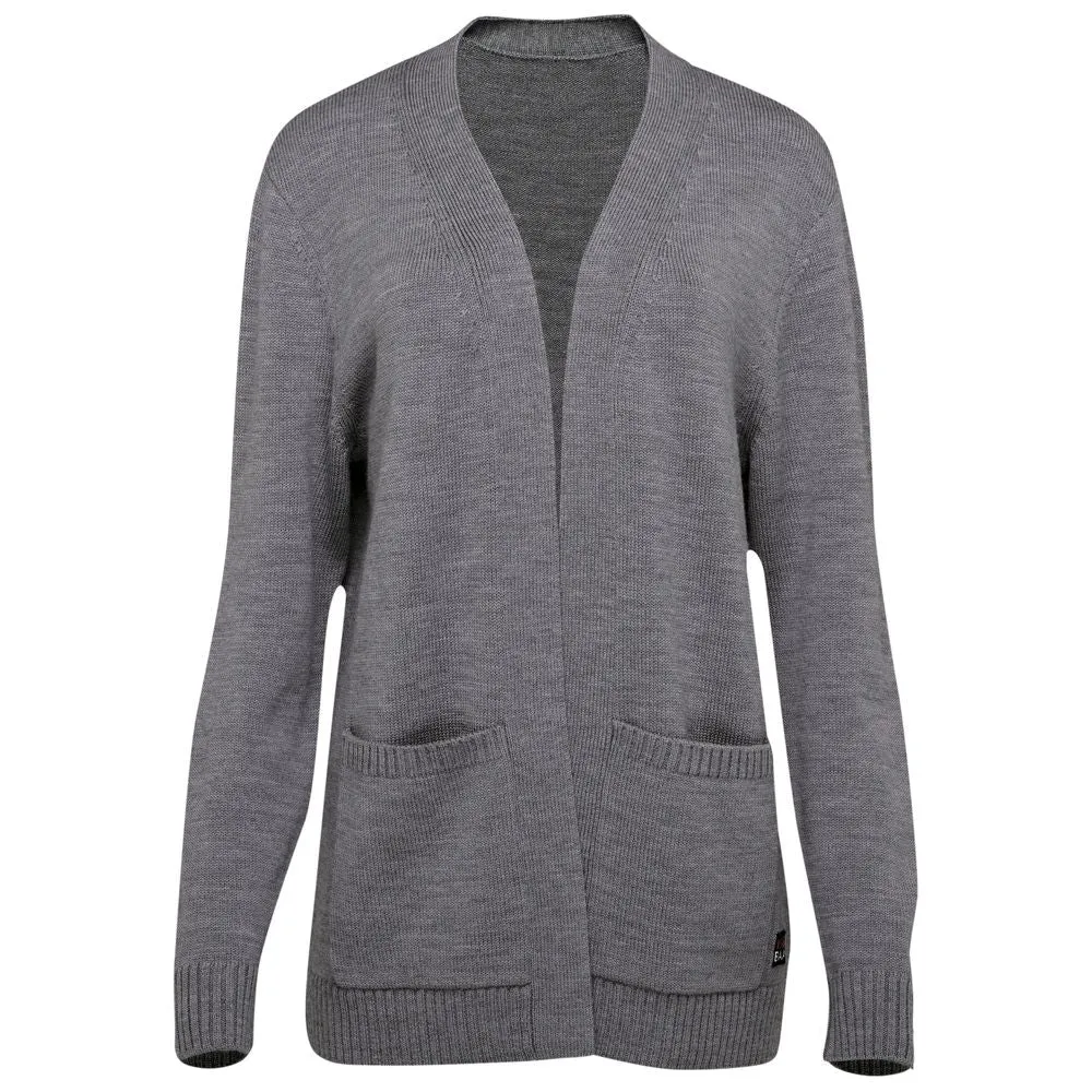 Womens Merino Open Cardigan (Charcoal Melange)