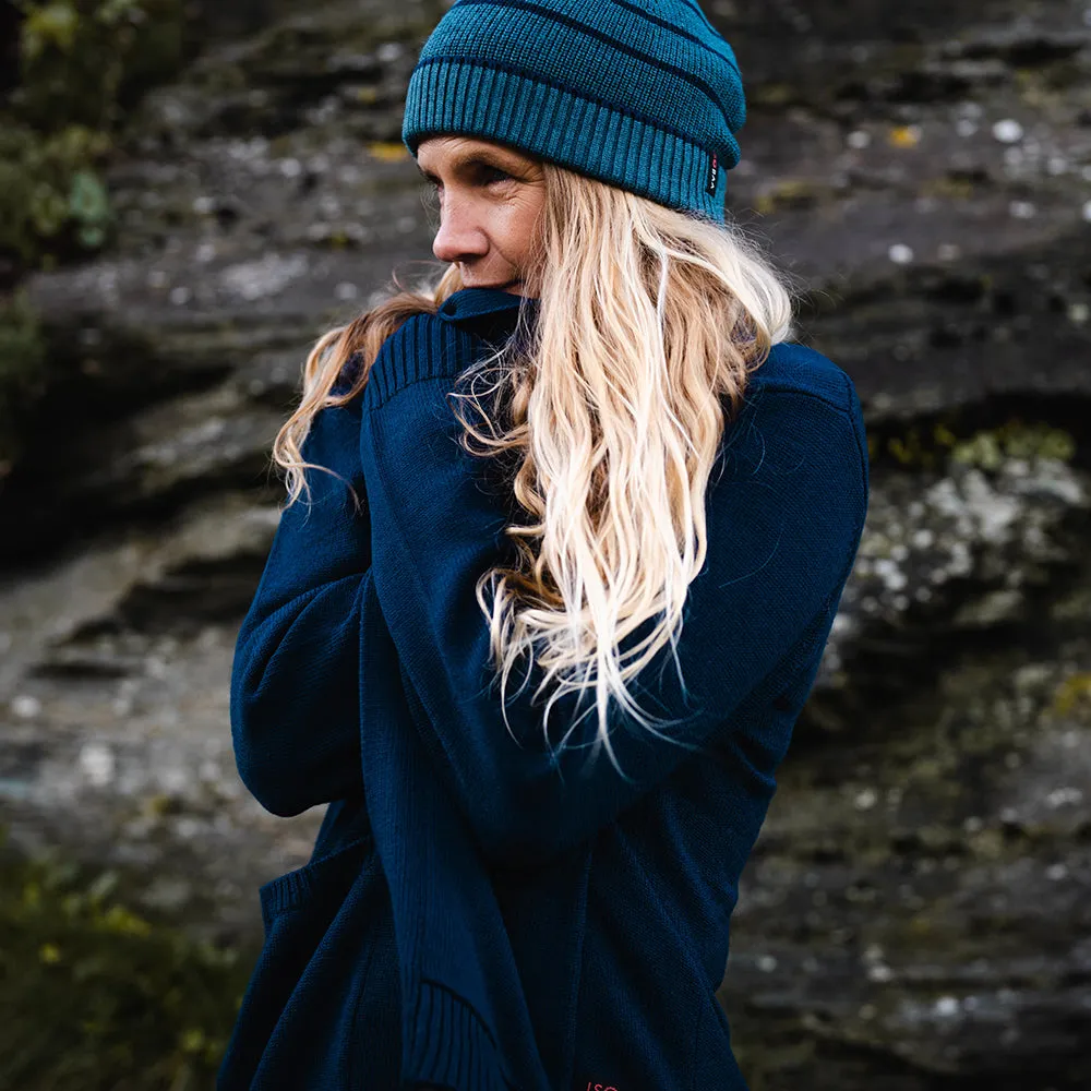 Womens Merino Open Cardigan (Navy)