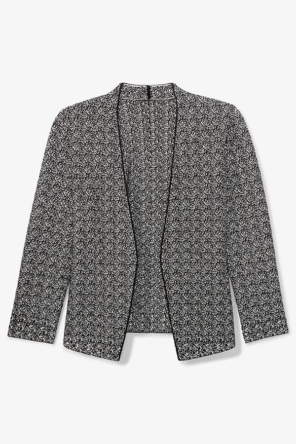 Woolf Jardigan - Boucle Jardigan Knit :: Black/Ivory