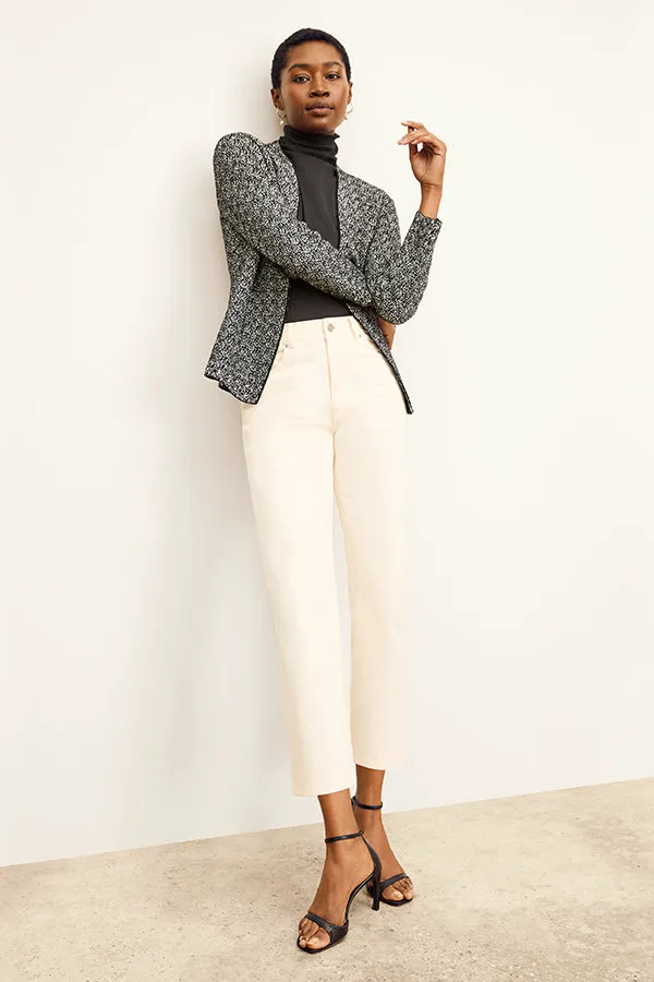 Woolf Jardigan - Boucle Jardigan Knit :: Black/Ivory