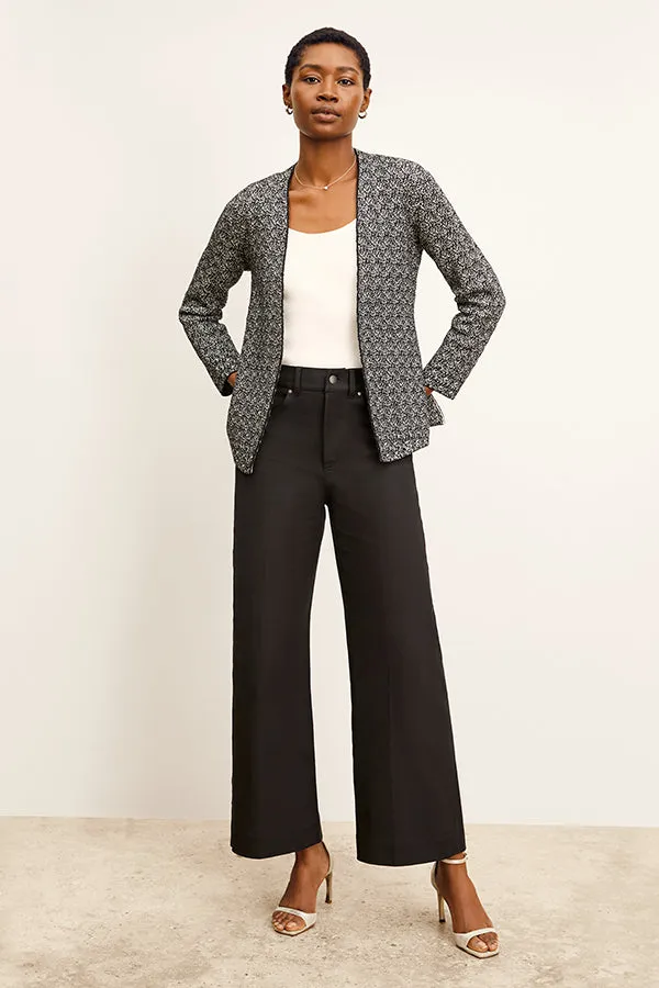 Woolf Jardigan - Boucle Jardigan Knit :: Black/Ivory