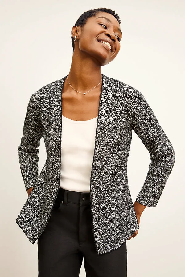 Woolf Jardigan - Boucle Jardigan Knit :: Black/Ivory