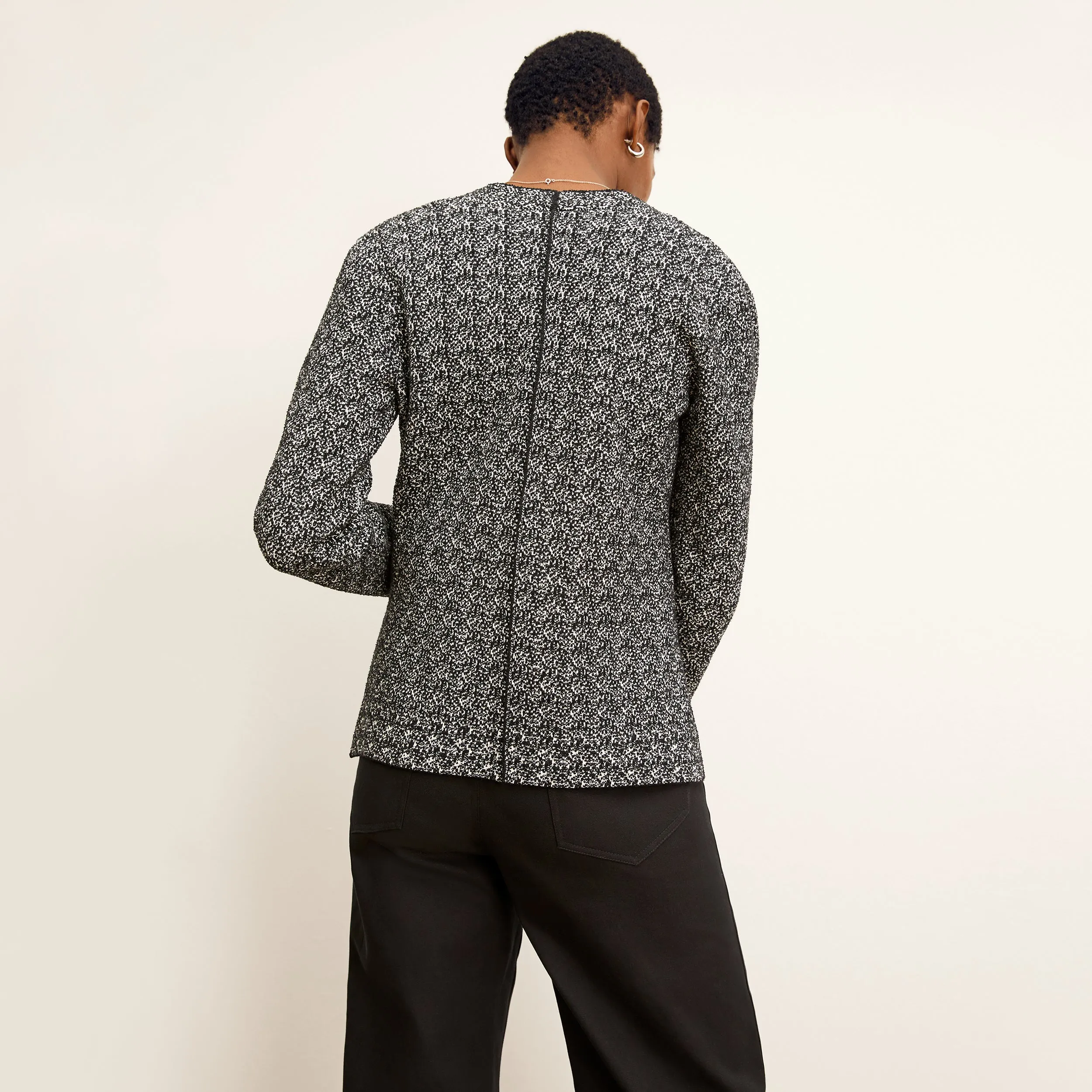 Woolf Jardigan - Boucle Jardigan Knit :: Black/Ivory