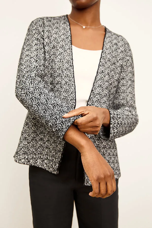 Woolf Jardigan - Boucle Jardigan Knit :: Black/Ivory