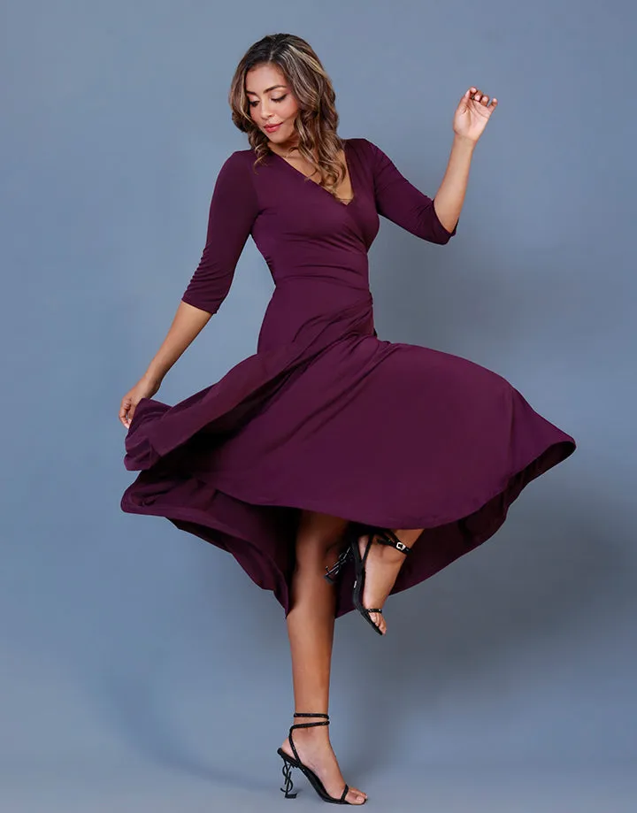 Wrap Dress with ¾ Sleeves