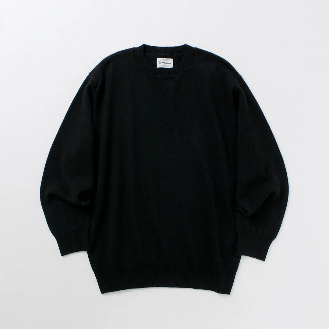 YONETOMI NEW BASIC / Rigid Cashmere Knit Pullover Garment Dyed