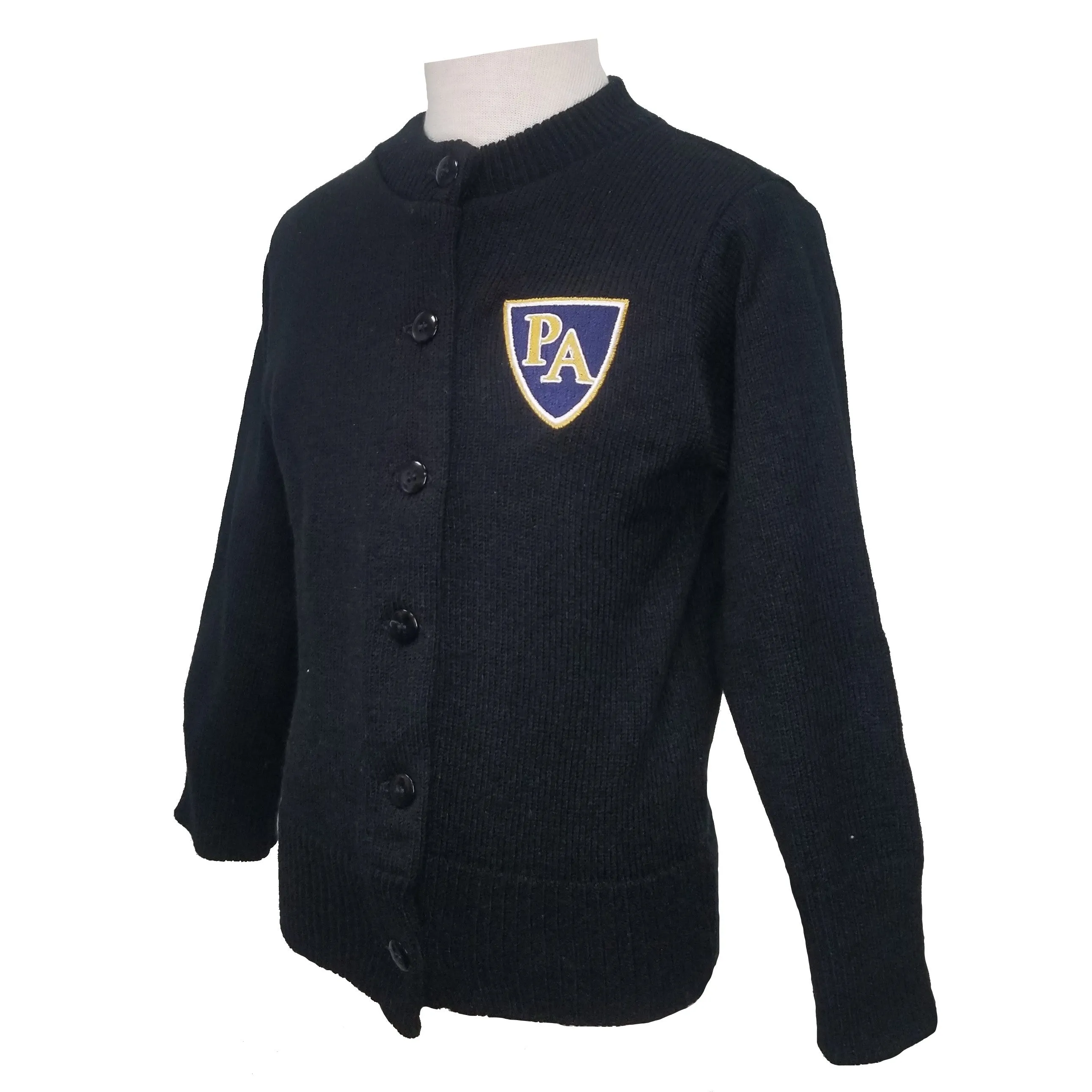 Youth Crewneck Cardigan With Pulaski Academy Logo