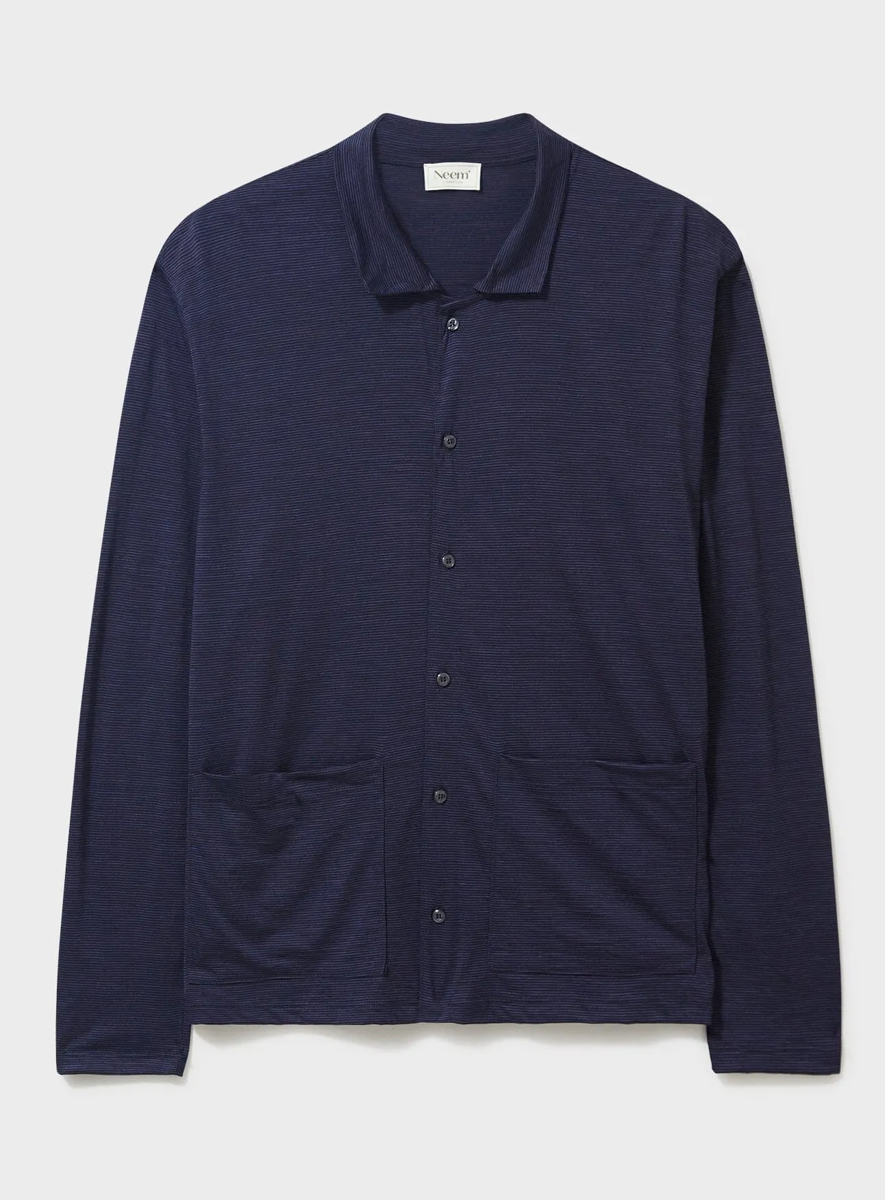 ZQ Merino Navy Stripe Jersey Cardigan